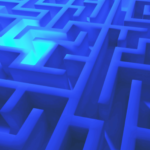 neon blue maze